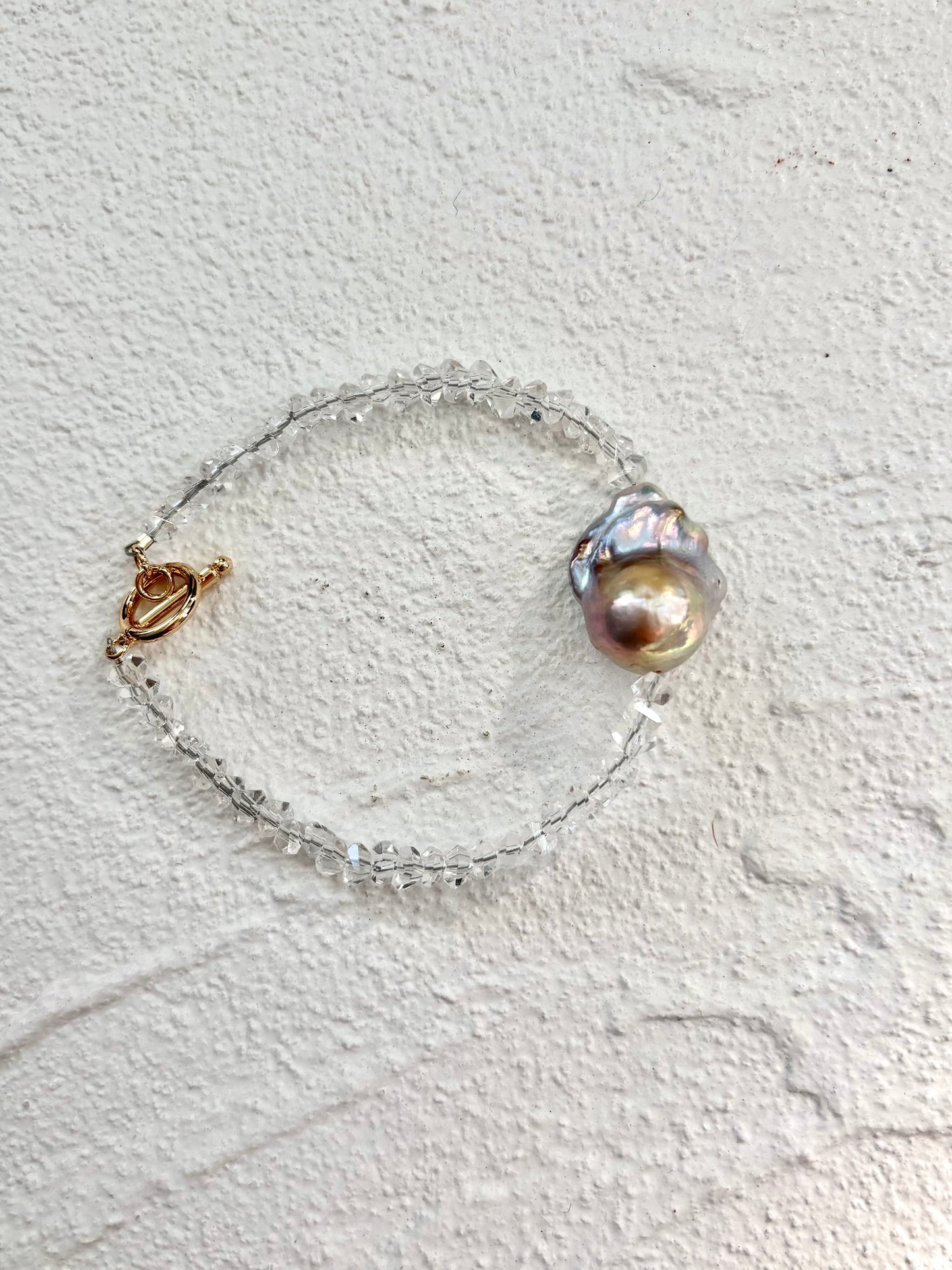 Baroque Pearl & Sparkling Crystal Bracelet