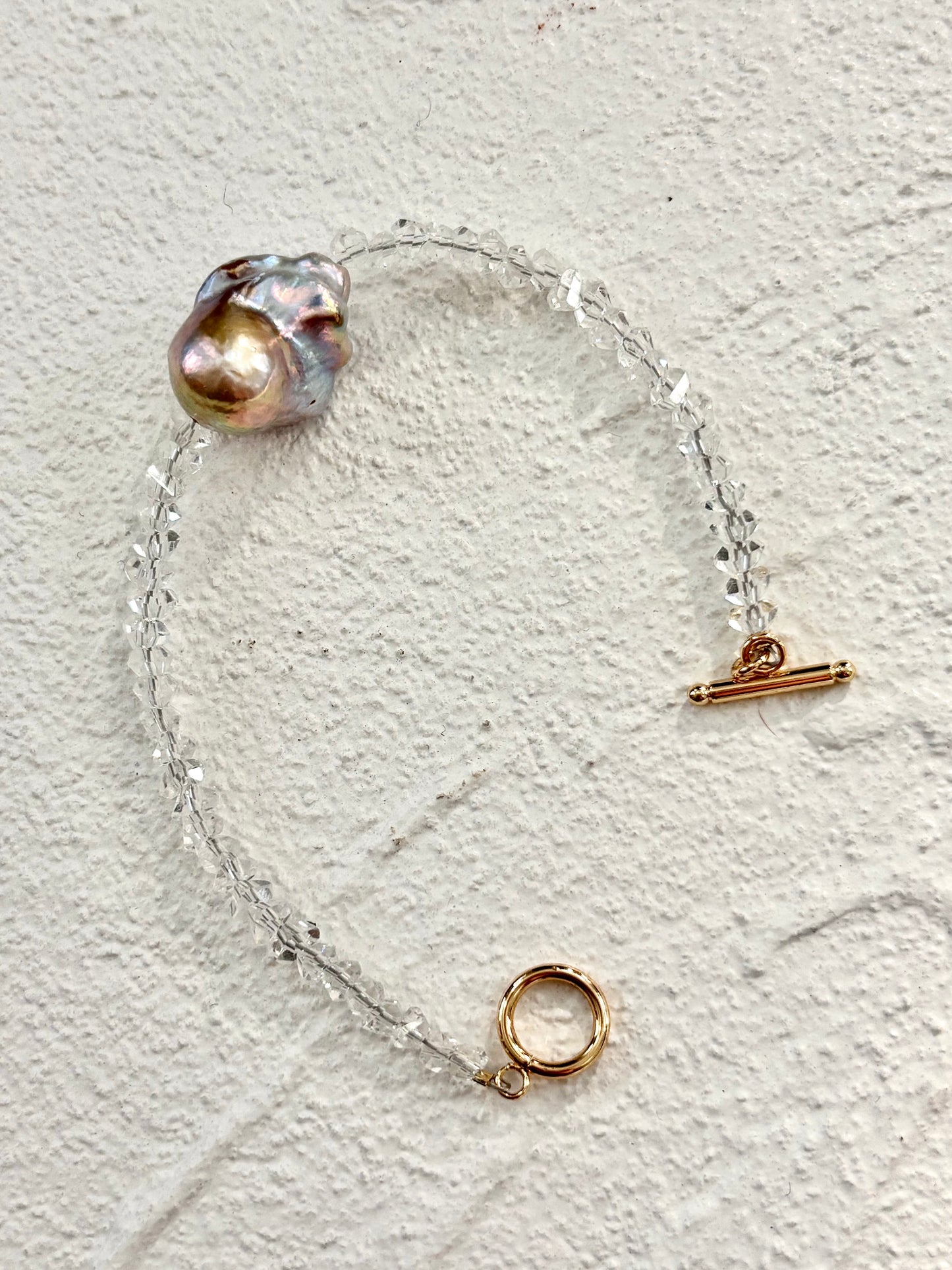 Baroque Pearl & Sparkling Crystal Bracelet