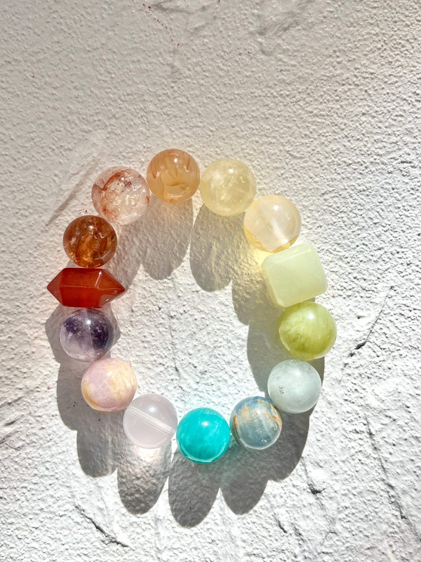 Jade Cube Rainbow Bracelet - Rainbow