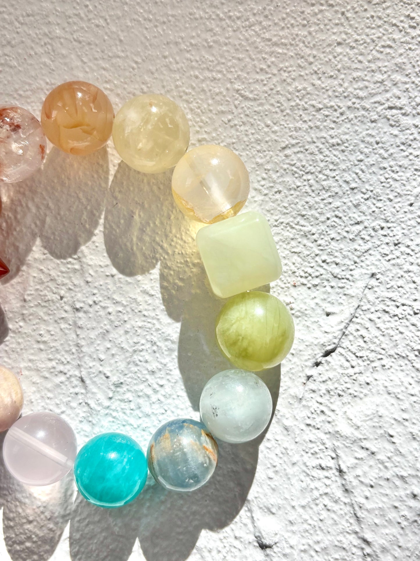 Jade Cube Rainbow Bracelet - Rainbow