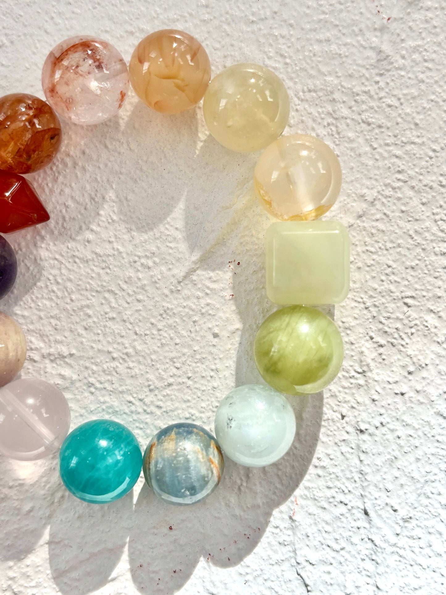 Jade Cube Rainbow Bracelet - Rainbow