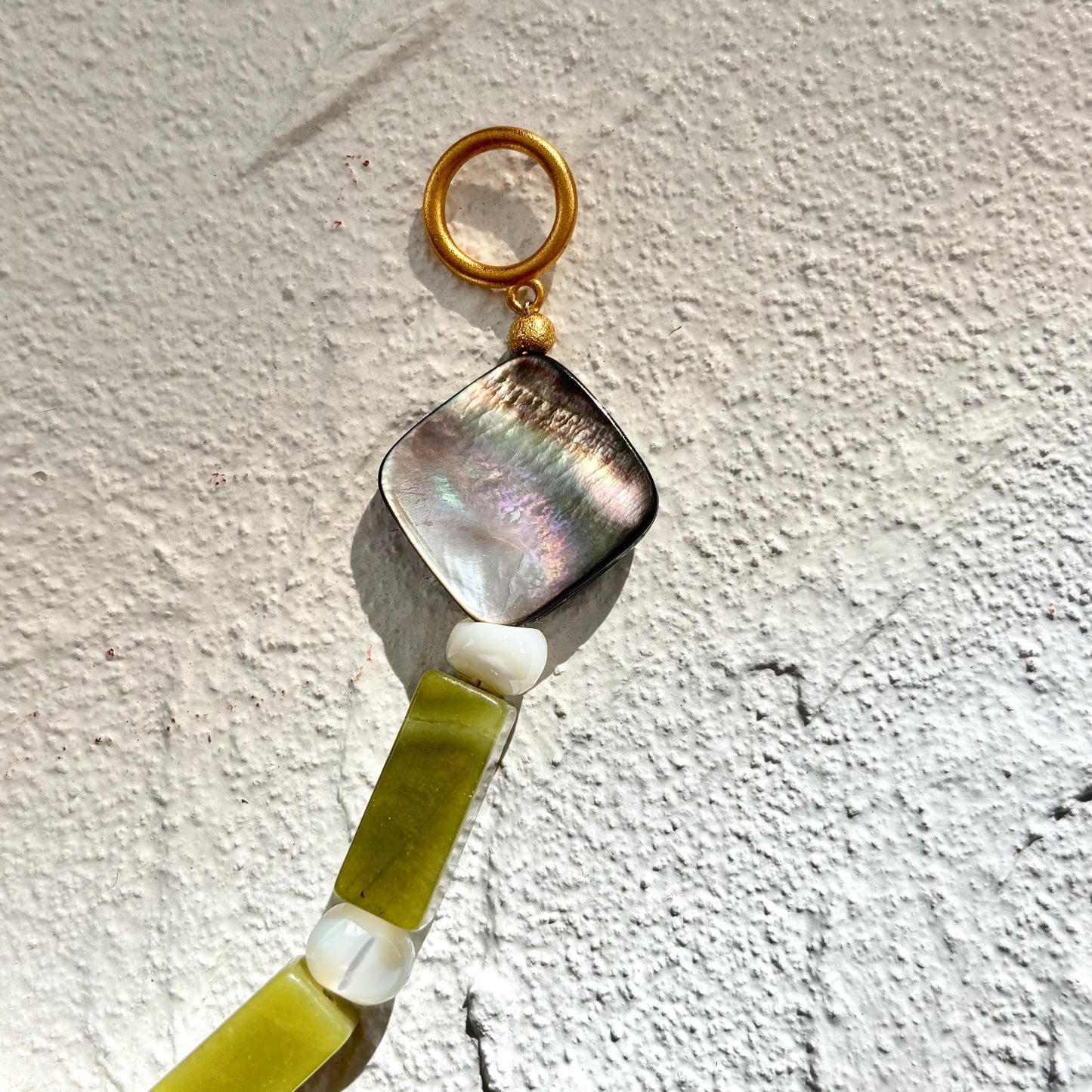 Jade & Mother of Pearl Toggle Clasp Bracelet