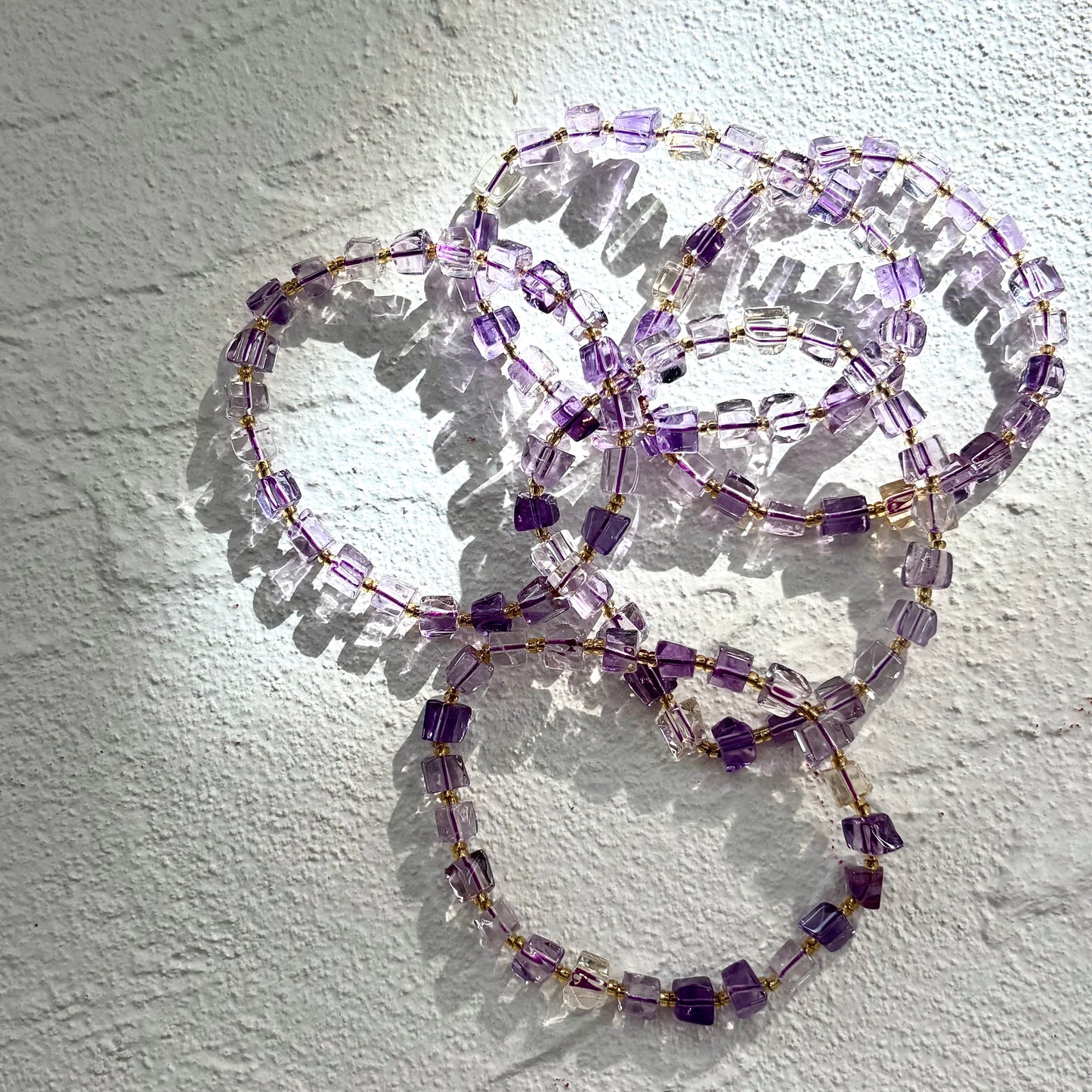 Ice Cube Amethyst & Citrine Crystal Bracelet