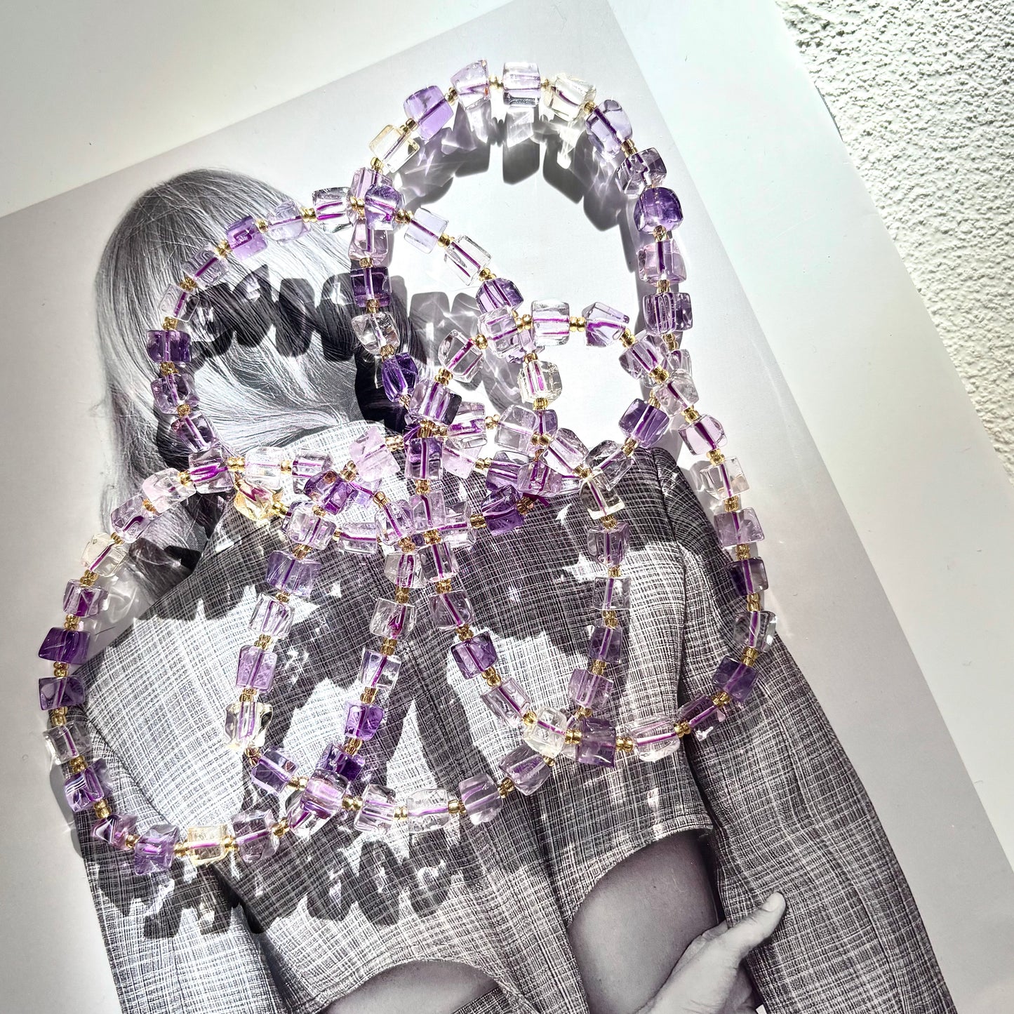 Ice Cube Amethyst & Citrine Crystal Bracelet