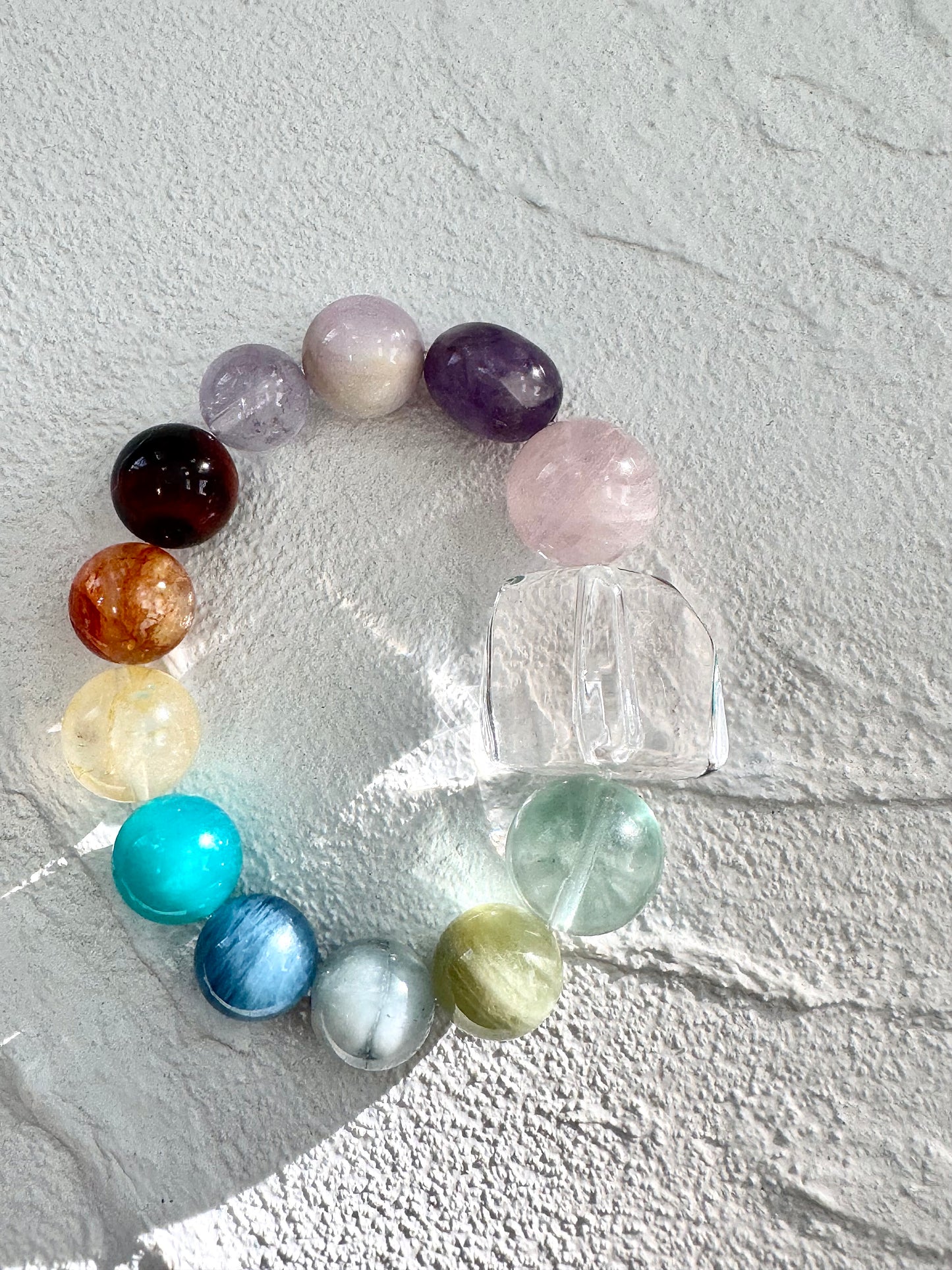 Ice Cube Rainbow Energy Crystal Bracelet - Rainbow
