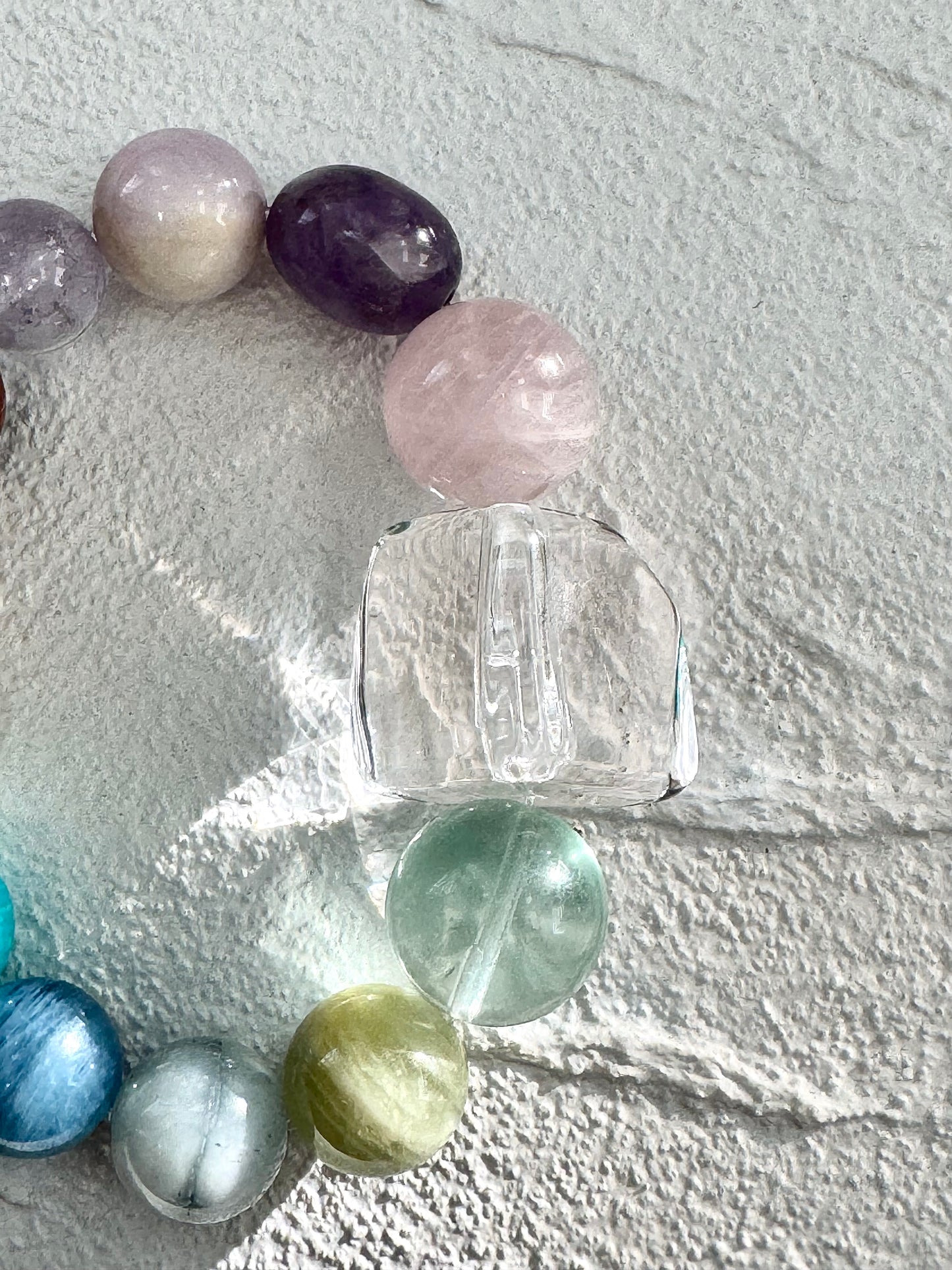 Ice Cube Rainbow Energy Crystal Bracelet - Rainbow