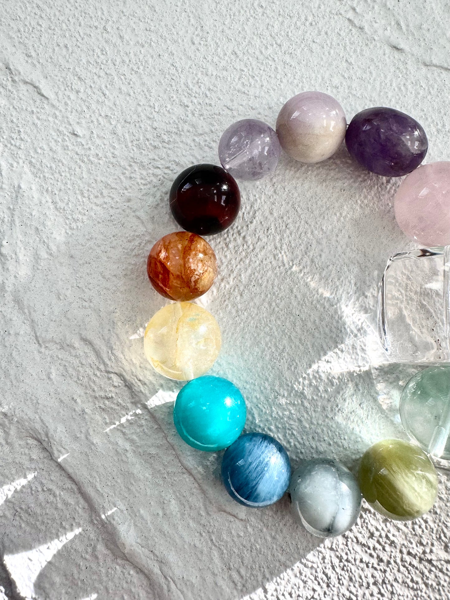 Ice Cube Rainbow Energy Crystal Bracelet - Rainbow