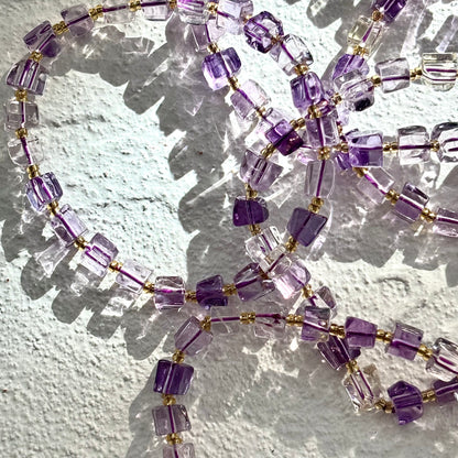 Ice Cube Amethyst & Citrine Crystal Bracelet