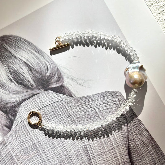 Baroque Pearl & Sparkling Crystal Bracelet