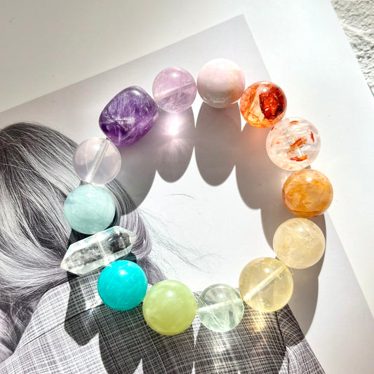 Violet Light Rainbow Energy Bracelet - Rainbow
