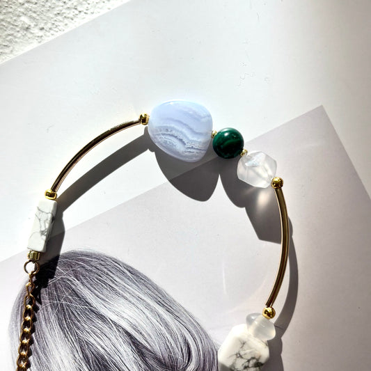 Malachite and Blue Agate Harmony Bracelet