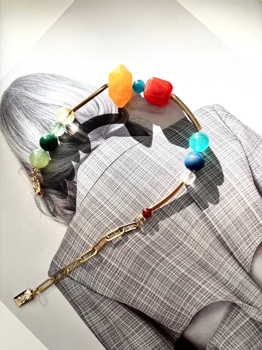 Vintage Rainbow Natural Crystal Bracelet - Rainbow