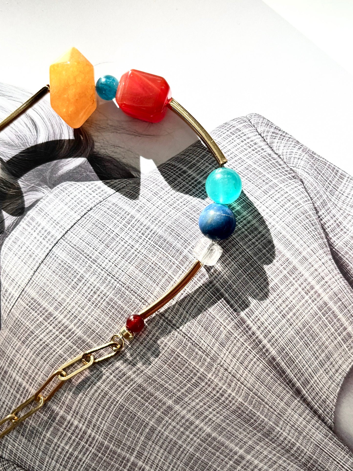 Vintage Rainbow Natural Crystal Bracelet - Rainbow