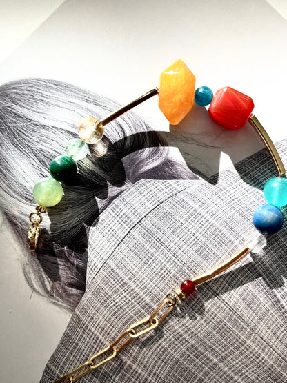Vintage Rainbow Natural Crystal Bracelet - Rainbow
