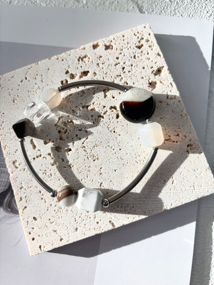 Chalcedony & Quartz Fusion Crystal Bracelet - ArcLine