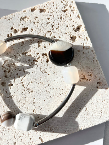 Chalcedony & Quartz Fusion Crystal Bracelet - ArcLine
