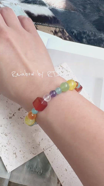 Gradient Rainbow Crystal Bracelet – Rainbow
